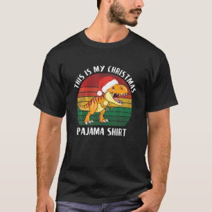 Retro Dinosaur Santa Hat This is my Christmas Paja T-Shirt