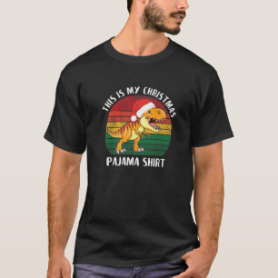 Retro Dinosaur Santa Hat This is my Christmas Paja T-Shirt