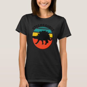Retro Dinosaur Stegosaurus Dino Silhouette Vintage T-Shirt