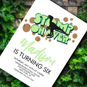 Retro Dinosaur Theme Birthday Party Invitation