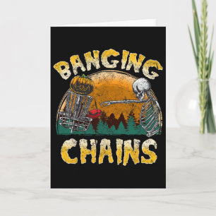 Retro Disc Golf Banging Chains Spooky Halloween Sk Card