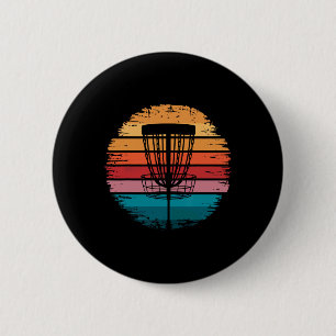 Retro Disc Golf Basket Gifts For Disc Golf Players 6 Cm Round Badge