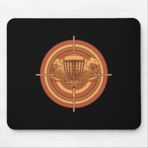 Retro Disc Golf Basket Target Flying Disc Golfing  Mouse Pad