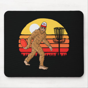 Retro Disc Golf Bigfoot Vintage Discus Sasquatch 8 Mouse Pad