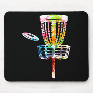 Retro Disc Golf Frisbee Sket Cart Disc Golf Player Mouse Pad