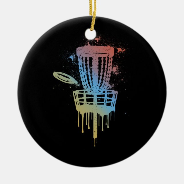 Retro Disc Golf Frolf Frisbee Golf Disc Golfing Pl Ceramic Ornament (Front)