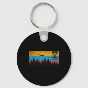 Retro Disc Golf Frolf Frisbee Vintage 70s 80s Styl Key Ring