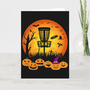 Retro Disc Golf Halloween Graveyard Scary Disc Gol Card
