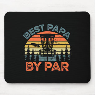 Retro Disc Golf Papa Shirt Best Papa By Par  Mouse Pad