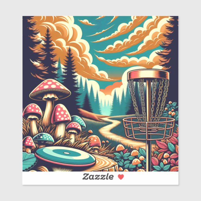 Retro Disc Golf Psychedelic Art (Sheet)
