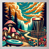 Retro Disc Golf Psychedelic Art