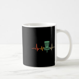 Retro Disc Golf Shirt, Vintage Heartbeat Disc Golf Coffee Mug