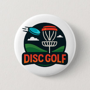 Retro Disc Golf Sket Flying Disc Design Graphic 6 Cm Round Badge