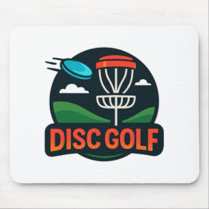 Retro Disc Golf Sket Flying Disc Design Graphic Mouse Pad