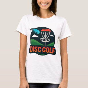 Retro Disc Golf Sket Flying Disc Design Graphic  T-Shirt