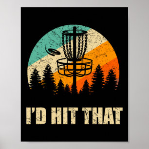 Retro Disc Golf Sports Shirt, Sunset Vintage Frisb Poster