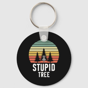 Retro Disc Golf Stupid Tree Funny Frisbee Golf Gif Key Ring