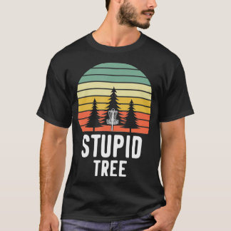 Retro Disc Golf Stupid Tree Funny Frisbee Golf Gif T-Shirt