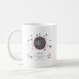 Retro Disco Bachelorette Party Space Cowgirl Pink Coffee Mug