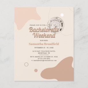 Retro Disco Bachelorette Weekend Party Invitation