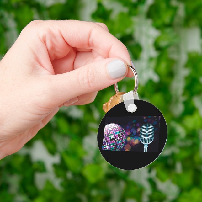 Retro Disco Ball and Vintage Microphone Key Ring (Creator Uploaded)
