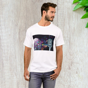 Retro Disco Ball and Vintage Microphone T-Shirt
