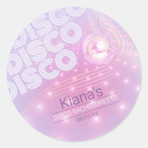 Retro Disco Ball Bachelorette V2 ID928 Classic Round Sticker