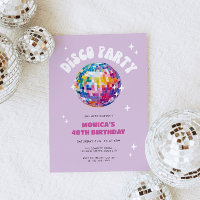 Retro Disco Ball Birthday Invitation