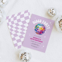 Retro Disco Ball Birthday Invitation