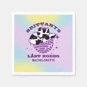 Retro Disco Ball Cowgirl Hat Bachelorette Party Napkin
