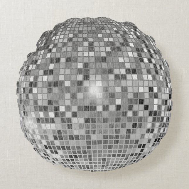 Retro Disco Ball - Dance Party Round Cushion (Front)
