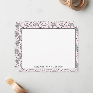 Retro Disco Ball Pink Pattern Girly Card