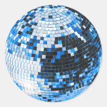 Retro disco ball sparkle glitter blue birthday