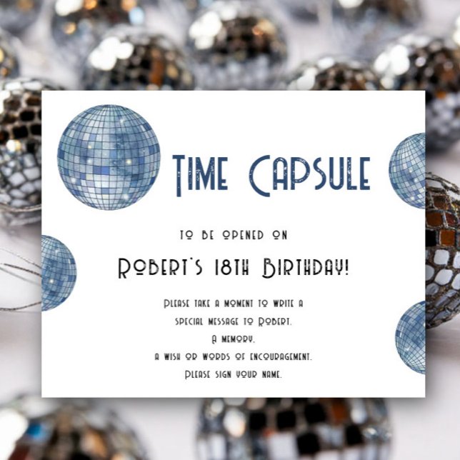 Retro disco Ball Time Capsule 1st birthday  Poster (Creator Uploaded)