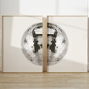 Retro Disco Ball Wall Art Set of 2