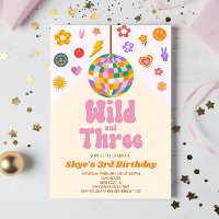 Retro Disco Ball Wild and Three 3rd Birthday Party