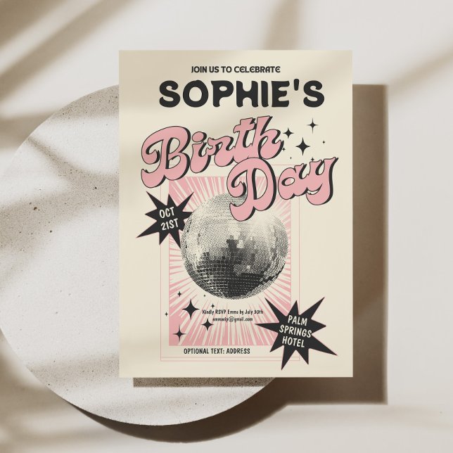 Retro Disco Birthday Invitation (Retro Disco Birthday Invitation)