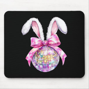 Retro Disco Byll Bunny Coquette Bow Easter Day Gir Mouse Pad