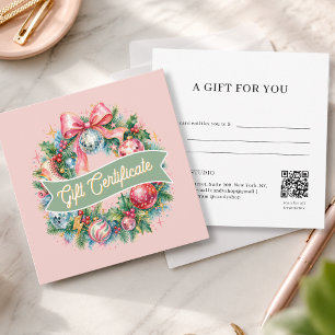 Retro Disco Christmas Wreath QR Code Gift Card