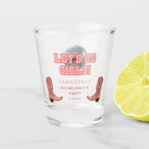 Retro Disco Cowgirl Bachelorette Party Custom Shot Glass