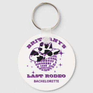 Retro Disco Cowgirl Bachelorette Party Key Ring