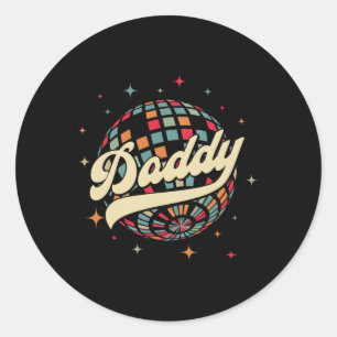 Retro Disco Daddy 60s 70s Mens Party Costume Dad F Classic Round Sticker