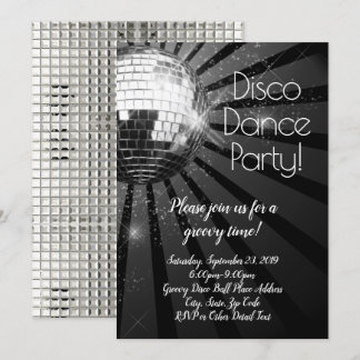 Retro Disco Dance 70s Birthday Party Invitation