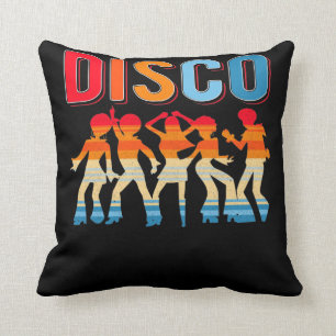 Retro Disco Dancing Girls 70s 80s African Dancer Cushion