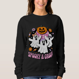 Retro Disco Ghosts Spooky and Groovy Halloween Sweatshirt
