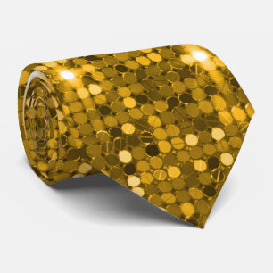 Retro Disco Gold Sequin Neck Tie