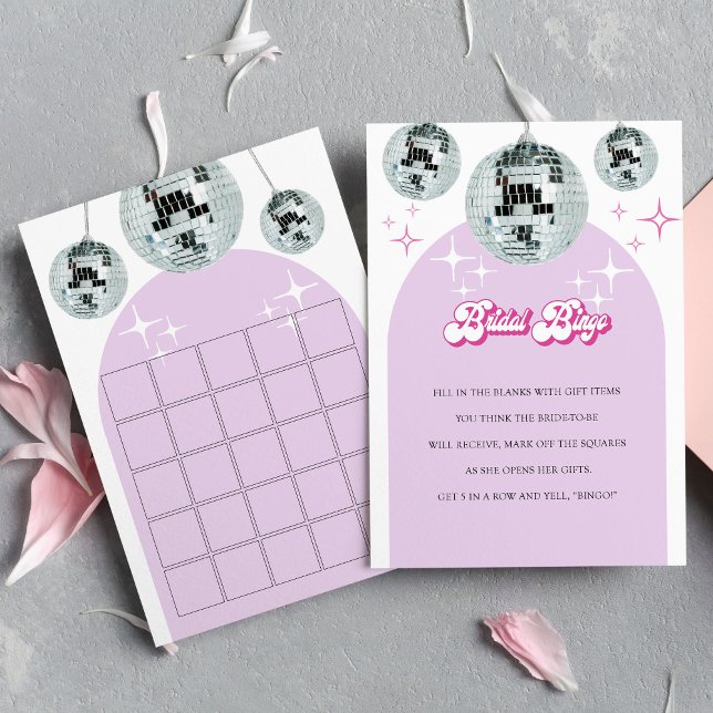 Retro Disco Groove Bingo Bridal Shower Game Card (Creator Uploaded)
