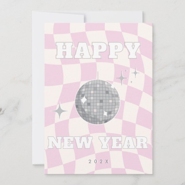 RETRO DISCO HAPPY NEW YEAR | Photo Family Card (Front)