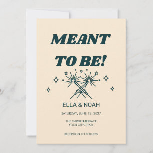 Retro Disco Meant to Be Wedding Invitation