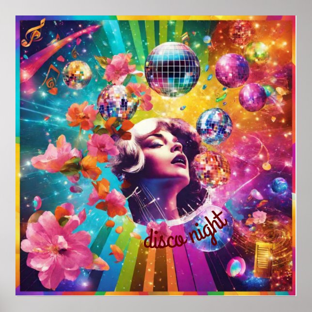 Retro disco night poster (Front)